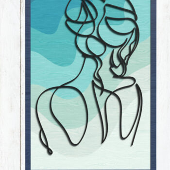 Intra απο ξύλο plywood 3mm-4mm πάχος – Woman Line Art Layered Wall Art Δίασταση  40x30 cm INTRAFABR-124745820 - Image 1