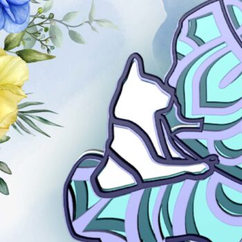 Intra απο ξύλο plywood 3mm-4mm πάχος – Γυναίκες και γάτα, 3d Mandala Δίασταση  20x20 cm INTRAFABR-28416645 - Image 1