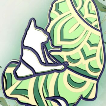 Intra απο ξύλο plywood 3mm-4mm πάχος – Γυναίκες και γάτα, 3d Mandala Δίασταση  20x20 cm INTRAFABR-28416645 - Image 3