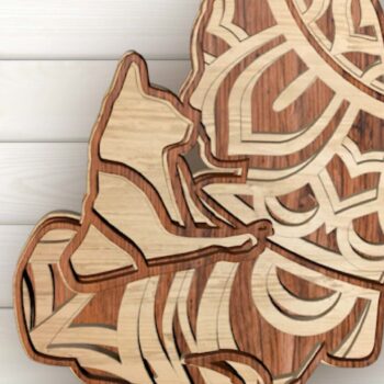 Intra απο ξύλο plywood 3mm-4mm πάχος – Γυναίκες και γάτα, 3d Mandala Δίασταση  20x20 cm INTRAFABR-28416645 - Image 7