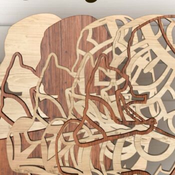 Intra απο ξύλο plywood 3mm-4mm πάχος – Γυναίκες και γάτα, 3d Mandala Δίασταση  20x20 cm INTRAFABR-28416645 - Image 9