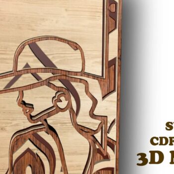 Intra απο ξύλο plywood 3mm-4mm πάχος – Women in Frame , 3d Mandala , 5 Layers Δίασταση  45x45 cm INTRAFABR-28354433 - Image 3