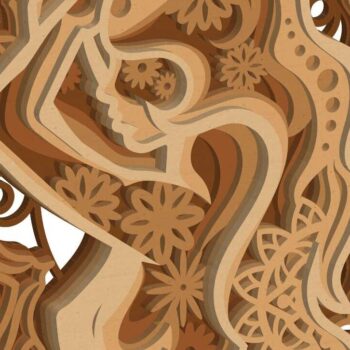 Intra απο ξύλο plywood 3mm-4mm πάχος – Διακοσμημένο πρότυπο γυναικών σιλουέτας Δίασταση  20x20 cm INTRAFABR-103130297 - Image 5