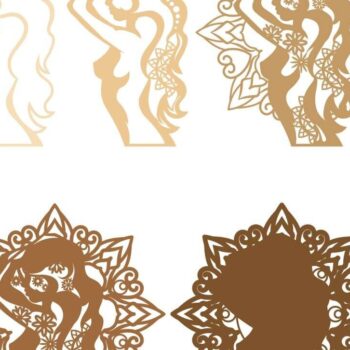 Intra απο ξύλο plywood 3mm-4mm πάχος – Διακοσμημένο πρότυπο γυναικών σιλουέτας Δίασταση  20x20 cm INTRAFABR-103130297 - Image 6