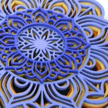 Intra απο ξύλο plywood 3mm-4mm πάχος – Υπέροχη Μάνταλα, 5 στρώσεων Δίασταση  20x20 cm INTRAFABR-21375615 - Image 1