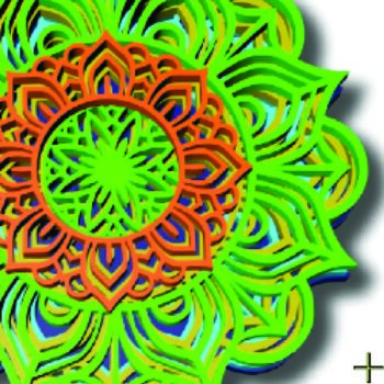 Intra απο ξύλο plywood 3mm-4mm πάχος – Υπέροχη Μάνταλα, 5 στρώσεων Δίασταση  20x20 cm INTRAFABR-21375615 - Image 2