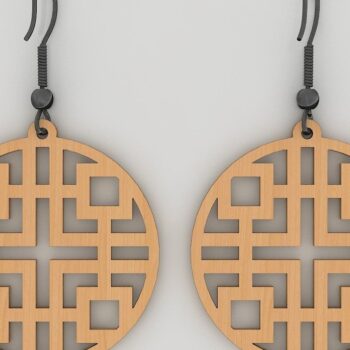 Intra απο ξύλο plywood 3mm-4mm πάχος – Ξύλινο ακρυλικό σκουλαρίκι Αρχεία κοπής με λέιζερ Δίασταση  5x5 cm INTRAFABR-40251799 - Image 8