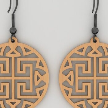 Intra απο ξύλο plywood 3mm-4mm πάχος – Ξύλινο ακρυλικό σκουλαρίκι Αρχεία κοπής με λέιζερ Δίασταση  5x5 cm INTRAFABR-40251799 - Image 9