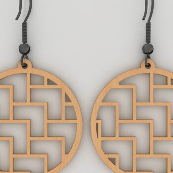 Intra απο ξύλο plywood 3mm-4mm πάχος – Ξύλινο ακρυλικό σκουλαρίκι Αρχεία κοπής με λέιζερ Δίασταση  5x5 cm INTRAFABR-40251799 - Image 11