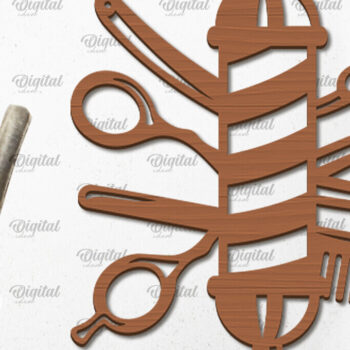 Intra απο ξύλο plywood 3mm-4mm πάχος – Ξύλινη πινακίδα κομμωτηρίου με λέιζερ Δίασταση  20x20 cm INTRAFABR-98540005 - Image 1