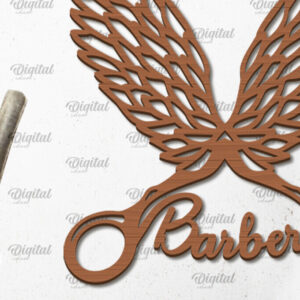 Intra απο ξύλο plywood 3mm-4mm πάχος – Ξύλινη πινακίδα κομμωτηρίου με λέιζερ Δίασταση  20x20 cm INTRAFABR-98539585