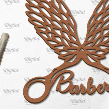 Intra απο ξύλο plywood 3mm-4mm πάχος – Ξύλινη πινακίδα κομμωτηρίου με λέιζερ Δίασταση  20x20 cm INTRAFABR-98539585 - Image 1