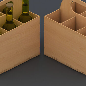 Intra απο ξύλο plywood 3mm-4mm πάχος – Wood Beer Box / Σόδα Carrier Holder 113 Δίασταση  20x20 cm INTRAFABR-60958362 - Image 1