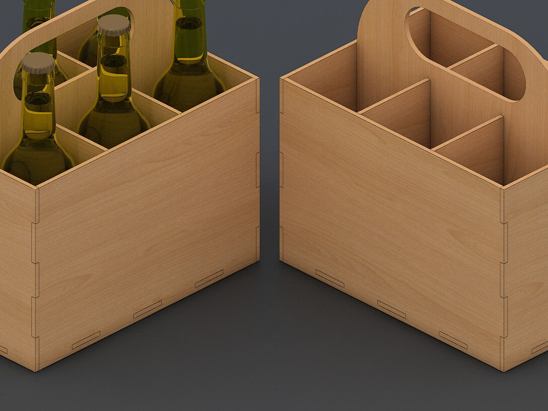 Intra απο ξύλο plywood 3mm-4mm πάχος – Wood Beer Box / Σόδα Carrier Holder 113 Δίασταση  20x20 cm INTRAFABR-60958362
