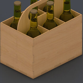 Intra απο ξύλο plywood 3mm-4mm πάχος – Wood Beer Box / Σόδα Carrier Holder 113 Δίασταση  20x20 cm INTRAFABR-60958362 - Image 2