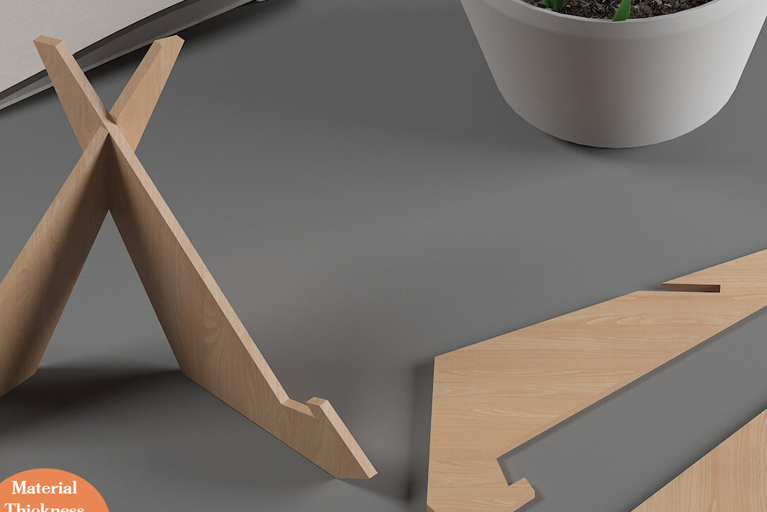 Intra απο ξύλο plywood 3mm-4mm πάχος – Wood Book Holder Stand Laser Files 483 Δίασταση  20x20 cm INTRAFABR-54604913