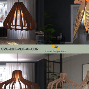 Intra απο ξύλο plywood 3mm-4mm πάχος – Ξύλινος πολυέλαιος κρεμαστό φωτιστικό 292 Δίασταση  20x20 cm INTRAFABR-56311085