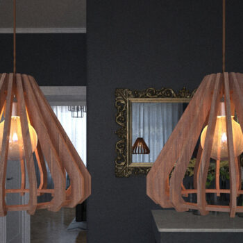 Intra απο ξύλο plywood 3mm-4mm πάχος – Ξύλινος πολυέλαιος κρεμαστό φωτιστικό 292 Δίασταση  20x20 cm INTRAFABR-56311085 - Image 4