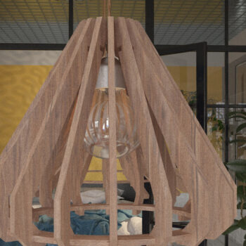 Intra απο ξύλο plywood 3mm-4mm πάχος – Ξύλινος πολυέλαιος κρεμαστό φωτιστικό 292 Δίασταση  20x20 cm INTRAFABR-56311085 - Image 5