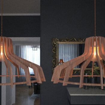 Intra απο ξύλο plywood 3mm-4mm πάχος – Ξύλινος πολυέλαιος κρεμαστό φωτιστικό 292 Δίασταση  20x20 cm INTRAFABR-56311085 - Image 6