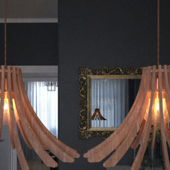 Intra απο ξύλο plywood 3mm-4mm πάχος – Ξύλινος πολυέλαιος κρεμαστό φωτιστικό 292 Δίασταση  20x20 cm INTRAFABR-56311085 - Image 8