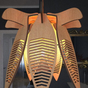 Intra απο ξύλο plywood 3mm-4mm πάχος – Ξύλινος πολυέλαιος κρεμαστό φωτιστικό 292 Δίασταση  20x20 cm INTRAFABR-56311085 - Image 11