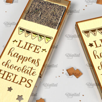 Intra απο ξύλο plywood 3mm-4mm πάχος – Ξύλινη θήκη σοκολάτας κοπής με λέιζερ Δίασταση  20x20 cm INTRAFABR-98536916 - Image 1