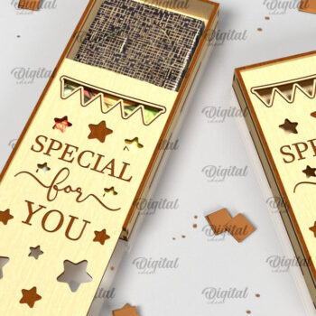 Intra απο ξύλο plywood 3mm-4mm πάχος – Ξύλινη θήκη σοκολάτας κοπής με λέιζερ Δίασταση  20x20 cm INTRAFABR-98536964 - Image 1