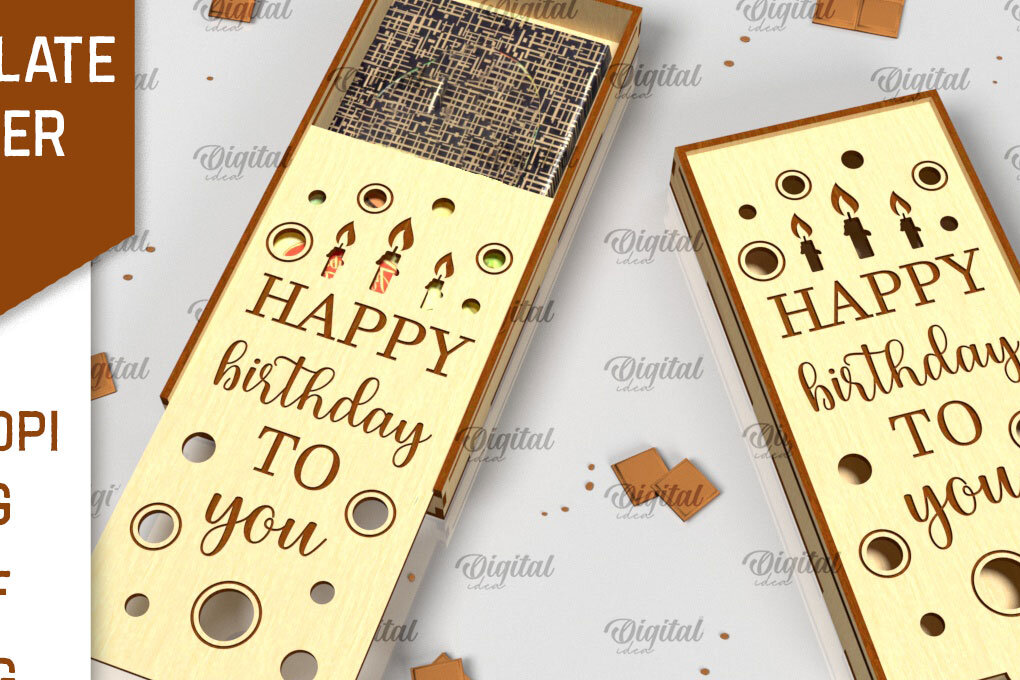 Intra απο ξύλο plywood 3mm-4mm πάχος – Ξύλινη θήκη σοκολάτας κοπής με λέιζερ Δίασταση  20x20 cm INTRAFABR-98536984