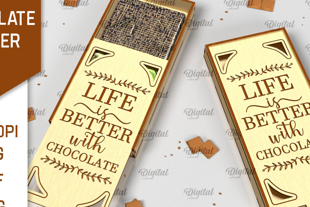 Intra απο ξύλο plywood 3mm-4mm πάχος – Ξύλινη θήκη σοκολάτας κοπής με λέιζερ Δίασταση  20x20 cm INTRAFABR-98537003