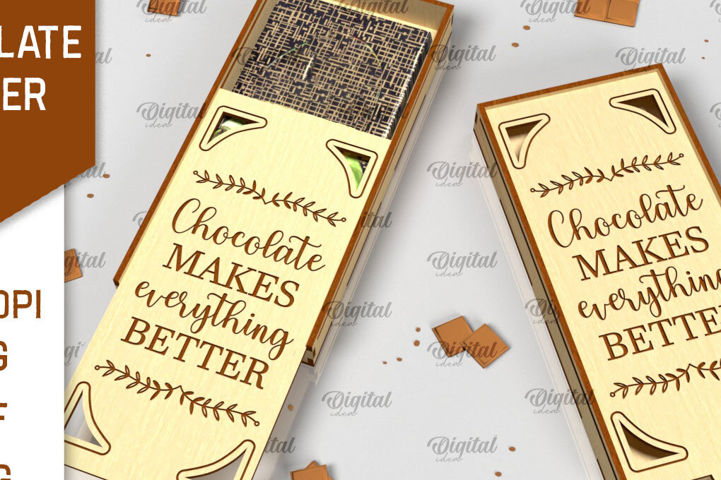 Intra απο ξύλο plywood 3mm-4mm πάχος – Ξύλινη θήκη σοκολάτας κοπής με λέιζερ Δίασταση  20x20 cm INTRAFABR-98536853