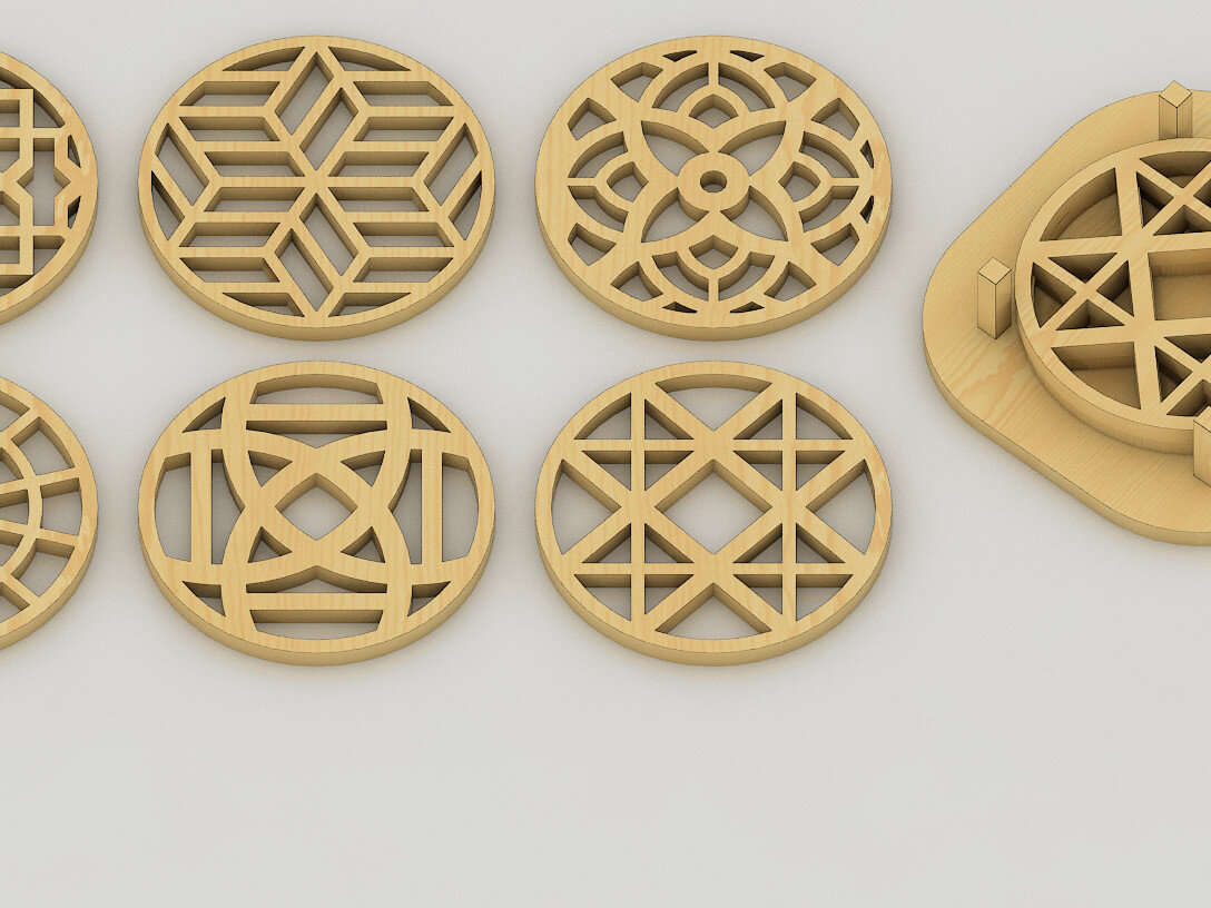 Intra απο ξύλο plywood 3mm-4mm πάχος – Θήκη ξύλινου σουβέρ Αρχείο κοπής με λέιζερ Δίασταση  20x20 cm INTRAFABR-60985058