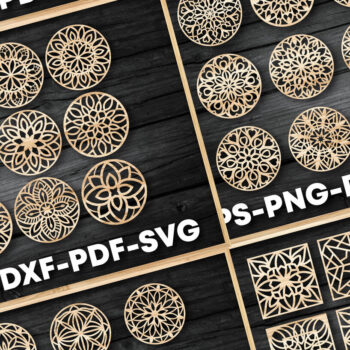 Intra απο ξύλο plywood 3mm-4mm πάχος – Σχεδίαση σουβέρ / Δέσμη κοπής με λέιζερ Δίασταση  20x20 cm INTRAFABR-81334688 - Image 3