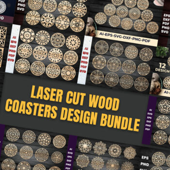 Intra απο ξύλο plywood 3mm-4mm πάχος – Σχεδιασμός σουβέρ ξύλου / Πακέτο κοπής με λέιζερ2 Δίασταση  20x20 cm INTRAFABR-90760764 - Image 3