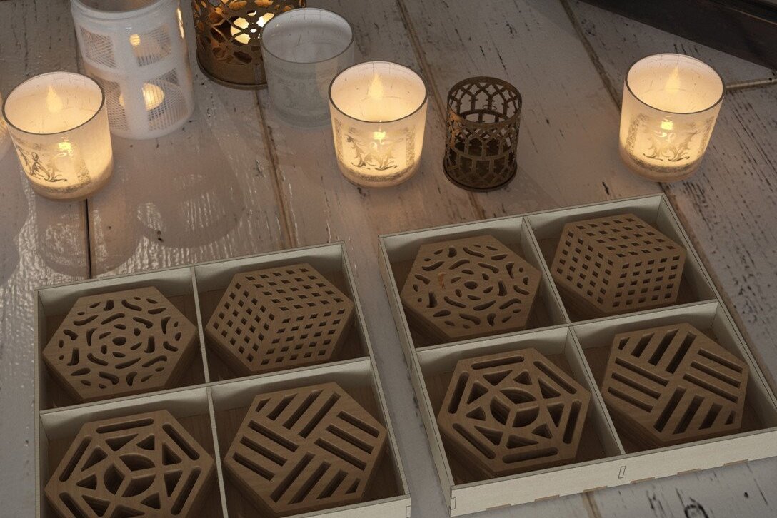 Intra απο ξύλο plywood 3mm-4mm πάχος – Ξύλινα σουβέρ για ποτά με θήκη Δίασταση  20x20 cm INTRAFABR-44663325