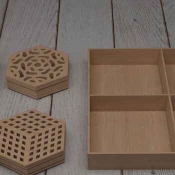 Intra απο ξύλο plywood 3mm-4mm πάχος – Ξύλινα σουβέρ για ποτά με θήκη Δίασταση  20x20 cm INTRAFABR-44663325 - Image 2