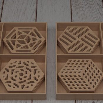 Intra απο ξύλο plywood 3mm-4mm πάχος – Ξύλινα σουβέρ για ποτά με θήκη Δίασταση  20x20 cm INTRAFABR-44663325 - Image 4