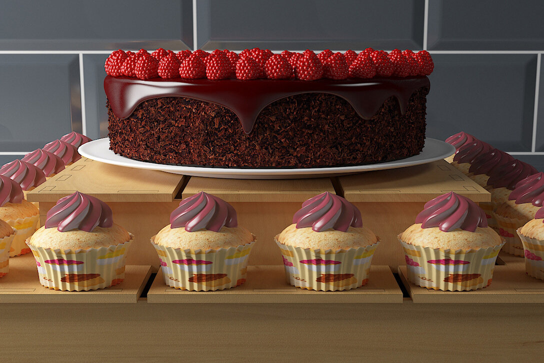 Intra απο ξύλο plywood 3mm-4mm πάχος – Ξύλινη βάση για Cupcake / Πάρτι εμφάνισης τούρτας Δίασταση  20x20 cm INTRAFABR-58586659