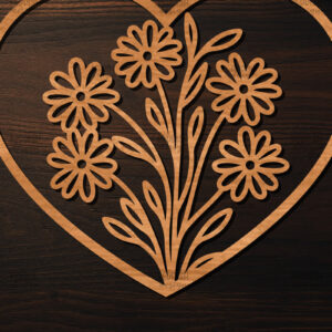 Intra απο ξύλο plywood 3mm-4mm πάχος – Ξύλο κοπής Valentine Heart Δίασταση  20x20 cm INTRAFABR-113518352