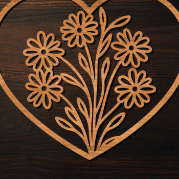 Intra απο ξύλο plywood 3mm-4mm πάχος – Ξύλο κοπής Valentine Heart Δίασταση  20x20 cm INTRAFABR-113518352 - Image 1