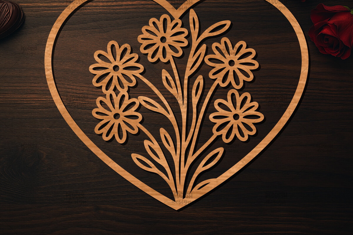 Intra απο ξύλο plywood 3mm-4mm πάχος – Ξύλο κοπής Valentine Heart Δίασταση  20x20 cm INTRAFABR-113518352