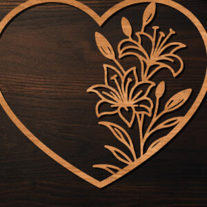 Intra απο ξύλο plywood 3mm-4mm πάχος – Ξύλο κοπής Valentine Heart Δίασταση  20x20 cm INTRAFABR-113518458