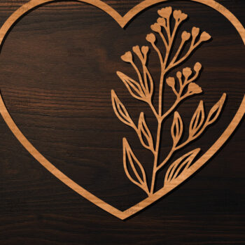 Intra απο ξύλο plywood 3mm-4mm πάχος – Ξύλο κοπής Valentine Heart Δίασταση 20x20 cm INTRAFABR-113518483 - Image 1