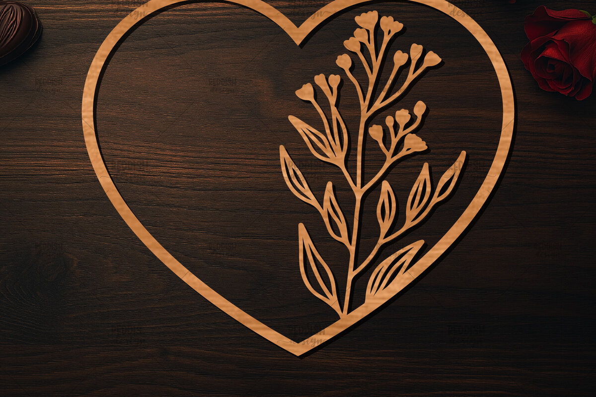 Intra απο ξύλο plywood 3mm-4mm πάχος – Ξύλο κοπής Valentine Heart Δίασταση  20x20 cm INTRAFABR-113518483