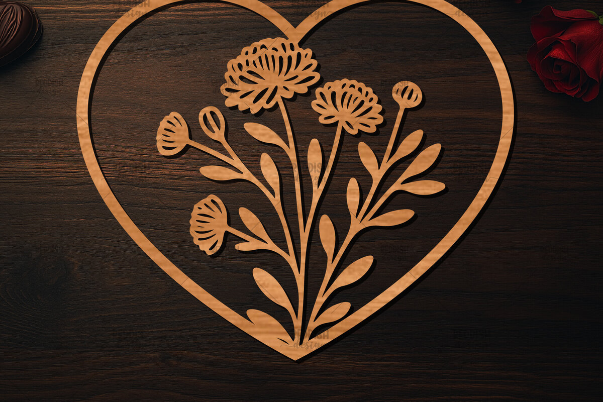 Intra απο ξύλο plywood 3mm-4mm πάχος – Ξύλο κοπής Valentine Heart Δίασταση  20x20 cm INTRAFABR-113518515