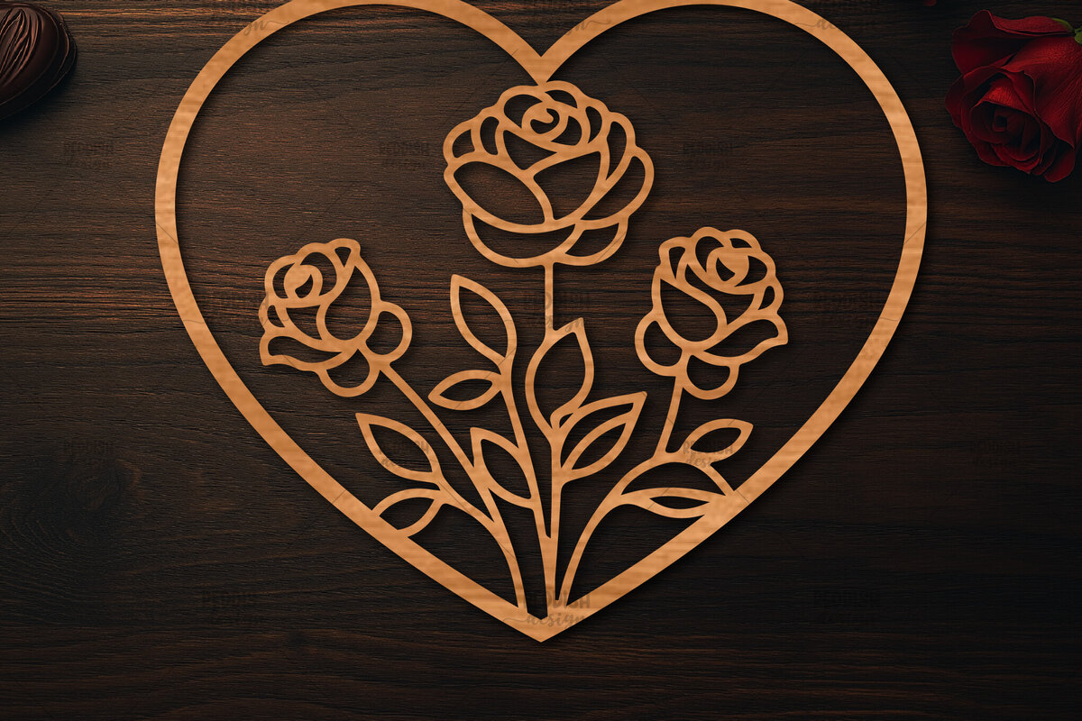 Intra απο ξύλο plywood 3mm-4mm πάχος – Ξύλο κοπής Valentine Heart Δίασταση  20x20 cm INTRAFABR-113518560