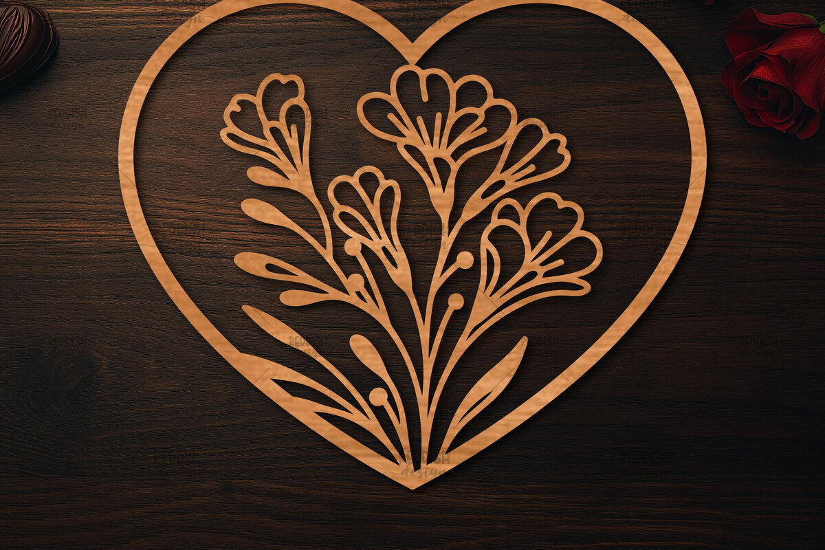 Intra απο ξύλο plywood 3mm-4mm πάχος – Ξύλο κοπής Valentine Heart Δίασταση  20x20 cm INTRAFABR-113518601