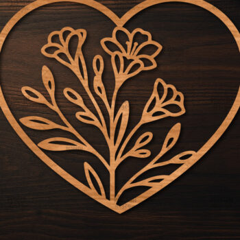 Intra απο ξύλο plywood 3mm-4mm πάχος – Ξύλο κοπής Valentine Heart Δίασταση  20x20 cm INTRAFABR-113518622 - Image 1