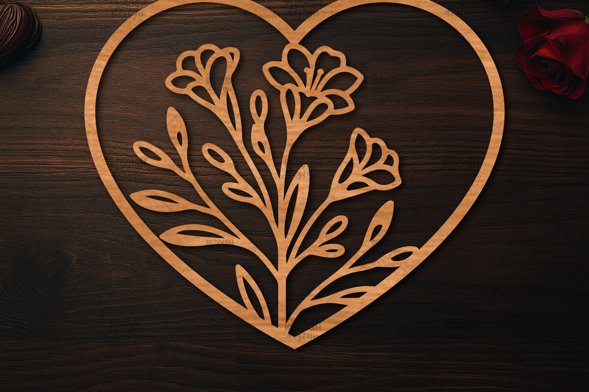 Intra απο ξύλο plywood 3mm-4mm πάχος – Ξύλο κοπής Valentine Heart Δίασταση  20x20 cm INTRAFABR-113518622