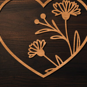 Intra απο ξύλο plywood 3mm-4mm πάχος – Ξύλο κοπής Valentine Heart Δίασταση  20x20 cm INTRAFABR-113516991